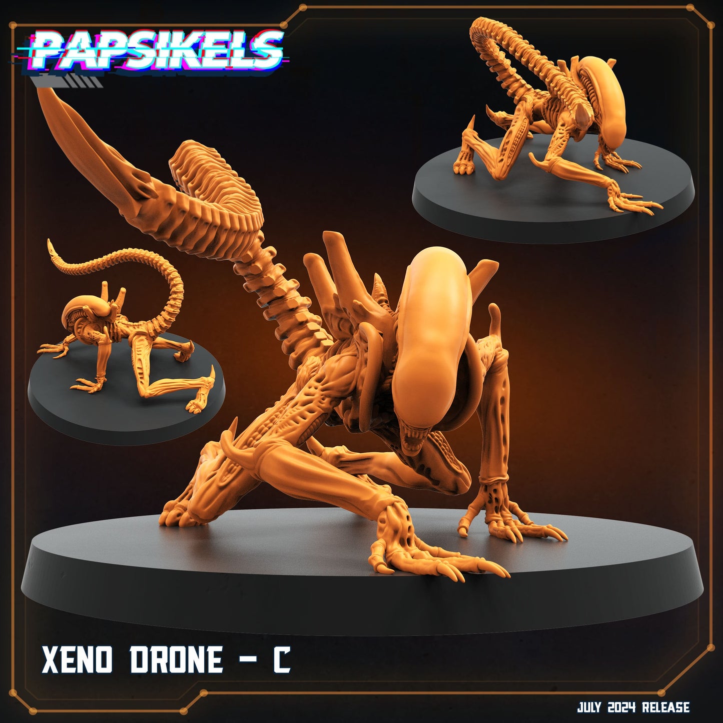 Xenomorph Drones: 32mm Miniatures for Aliens vs Humans Resurgence - Papsikels Sci-Fi Tabletop Gaming