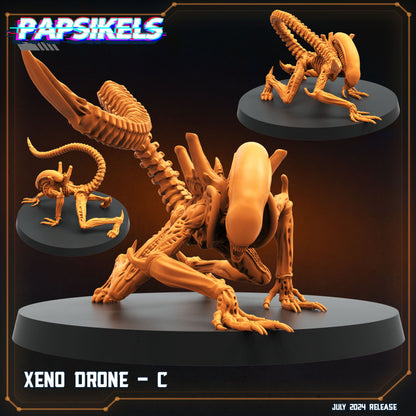 Xenomorph Drones: 32mm Miniatures for Aliens vs Humans Resurgence - Papsikels Sci-Fi Tabletop Gaming