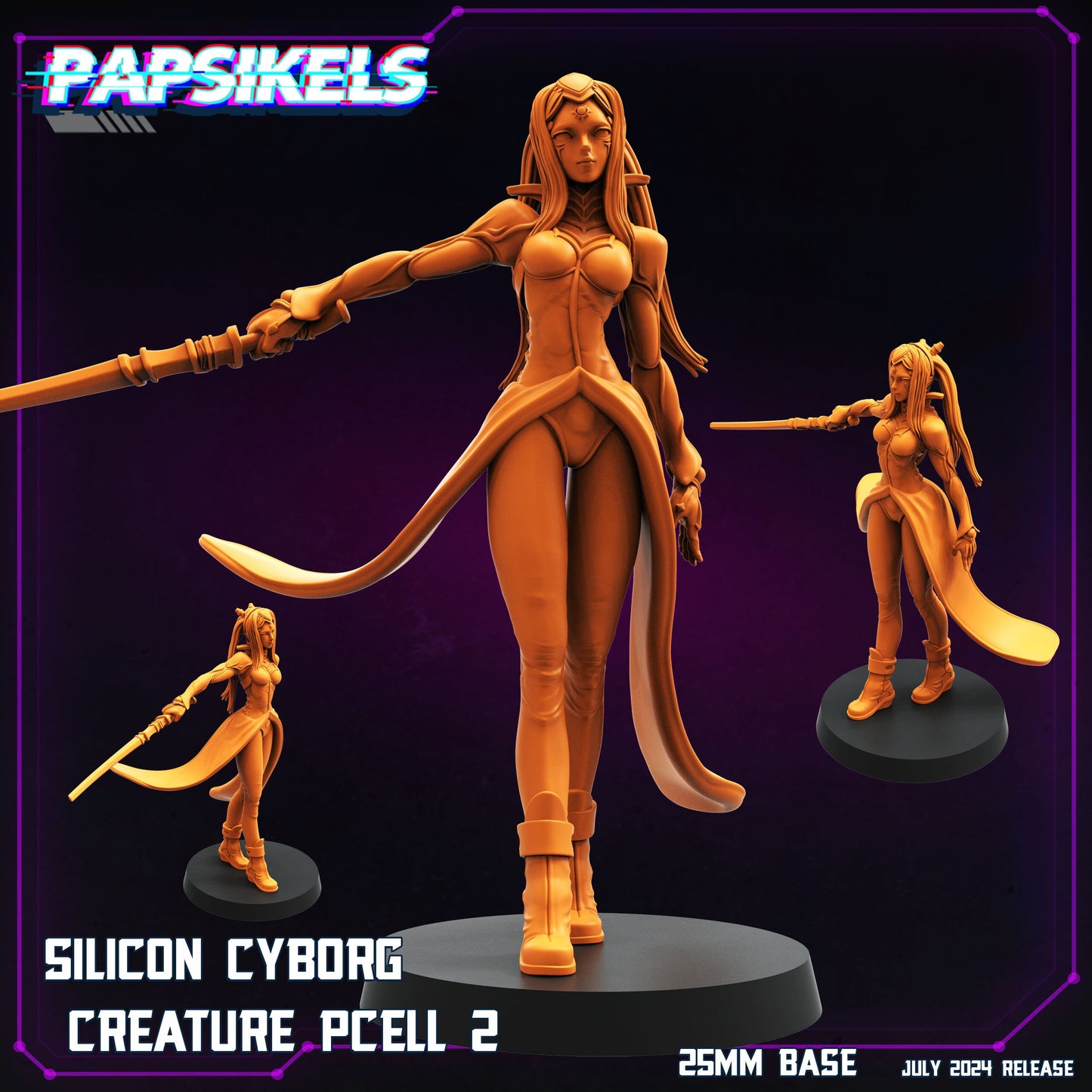 Cyberpunk, Silicon Cyborg Creature - Pcell- Blame Anime, Papsikels, 32mm or 75mm Mini