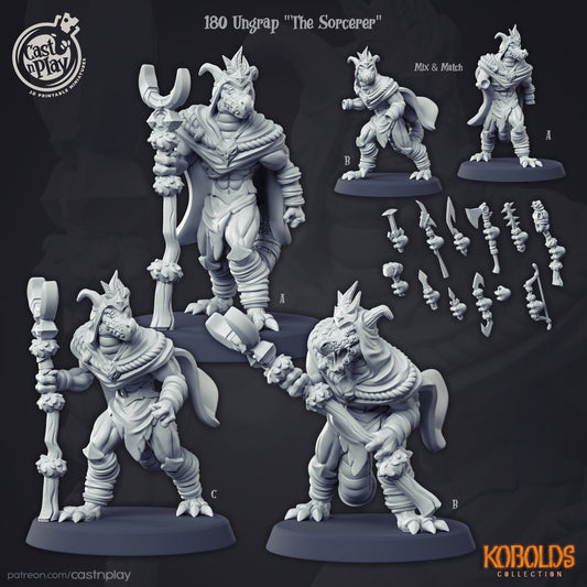 Ugrap The Sorcerer | Kobolds | April 2020 | 32mm Scale | 25mm Base | CastNPlay | Dungeons and Dragons | TTRPG | Resin Miniatures