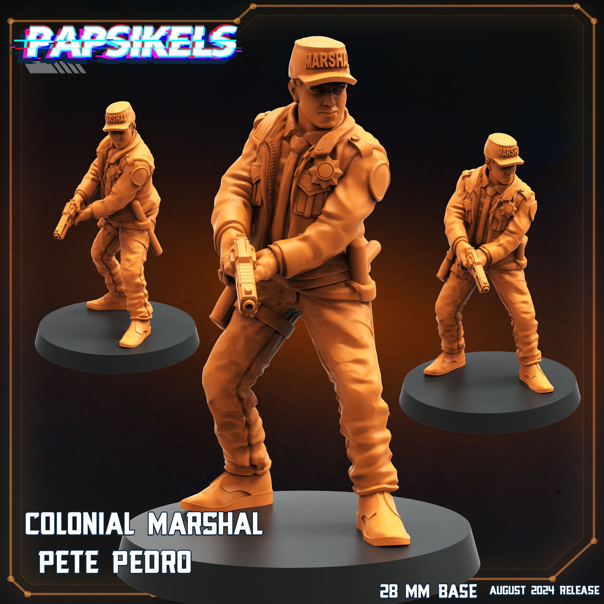 Aliens Vs Humans, Colonial Marshal Pete Pedro, Papsikels, 32mm Mini