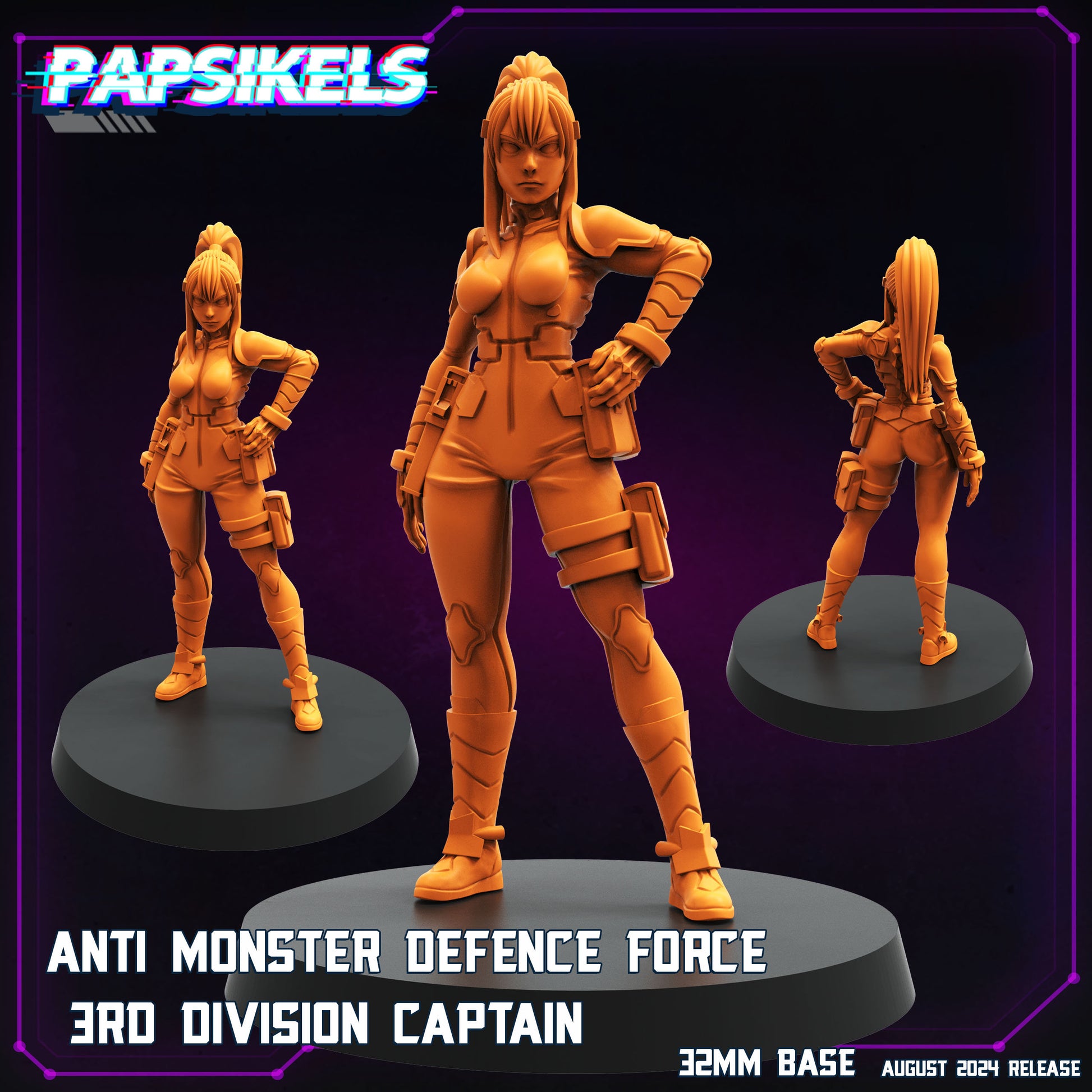 Cyberpunk, Anti Monster Defence Force, Papsikels, 32mm Mini
