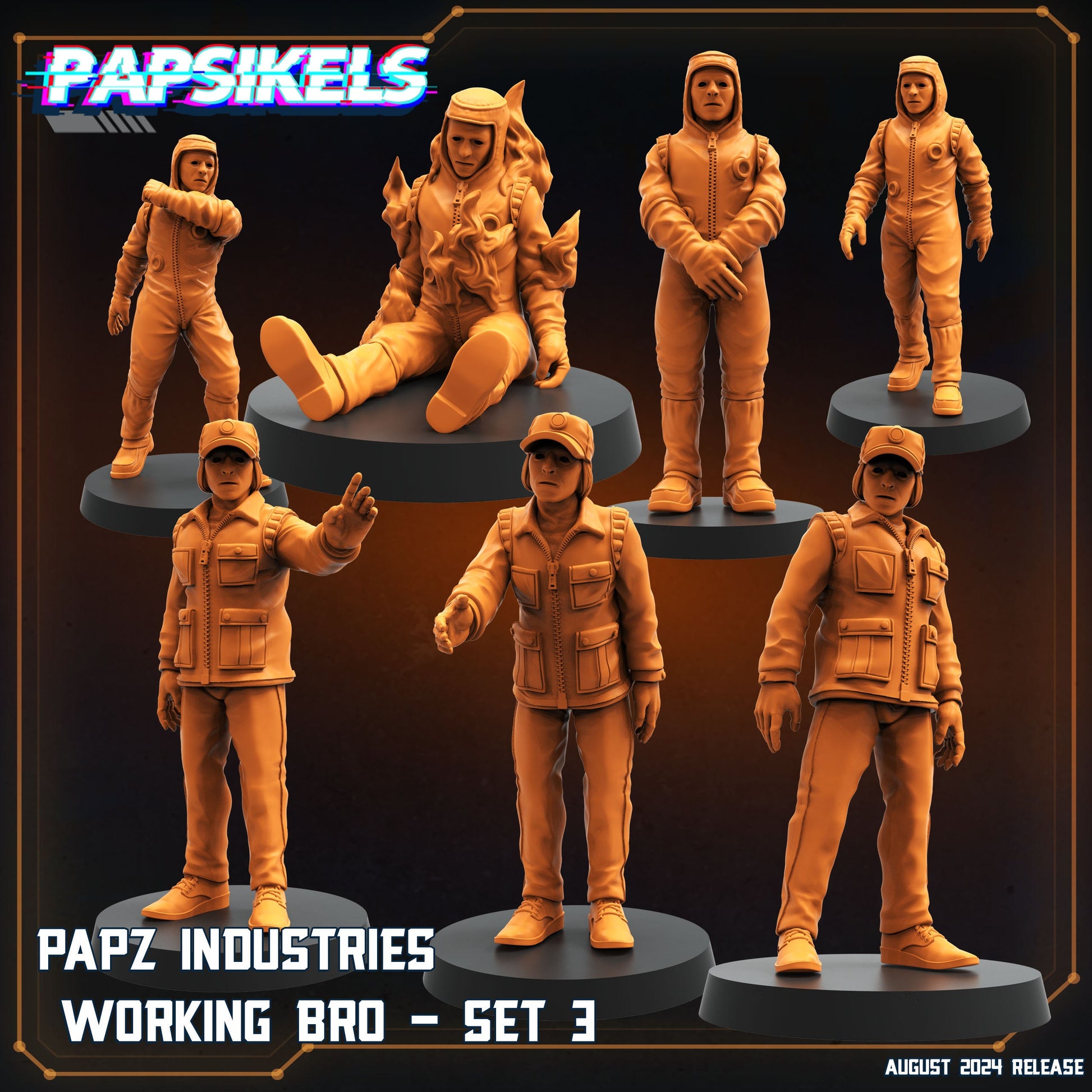 Aliens Vs Humans, Working Bros Set 3 / Working Joes , Papsikels, 32mm Mini