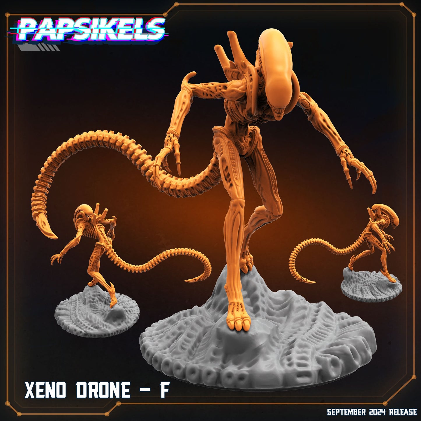 Xenomorph Drones: 32mm Miniatures for Aliens vs Humans Resurgence - Papsikels Sci-Fi Tabletop Gaming