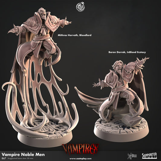 Vampire Noble Men | Vampires | August 2024 | 32mm Scale | 30mm Base | CastNPlay | Dungeons and Dragons | TTRPG | Resin Miniatures