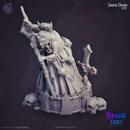 Louise Cloven | Throwback | August 2024 | 32mm Scale | 25mm Base | CastNPlay | Dungeons and Dragons | TTRPG | Resin Miniatures