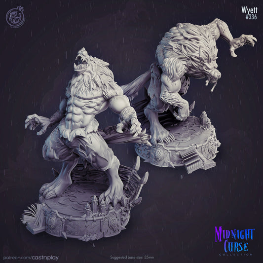 Wyett - Werewolf | Throwback | August 2024 | 32mm Scale | 35mm Base | CastNPlay | Dungeons and Dragons | TTRPG | Resin Miniatures