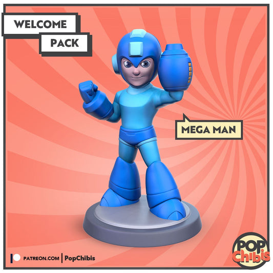 Mega Man Chibi | KS | 75mm Scale | Pop Minis | Pop Chibis | Resin Miniatures