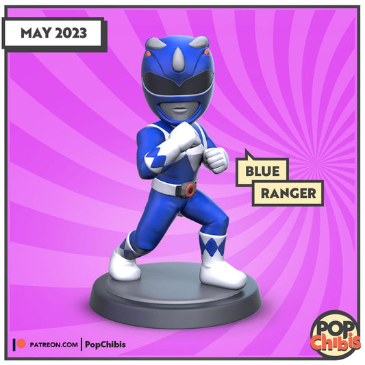 Power Rangers - Blue Ranger Chibi | KS | 75mm Scale | Pop Minis | Pop Chibis | Resin Miniatures