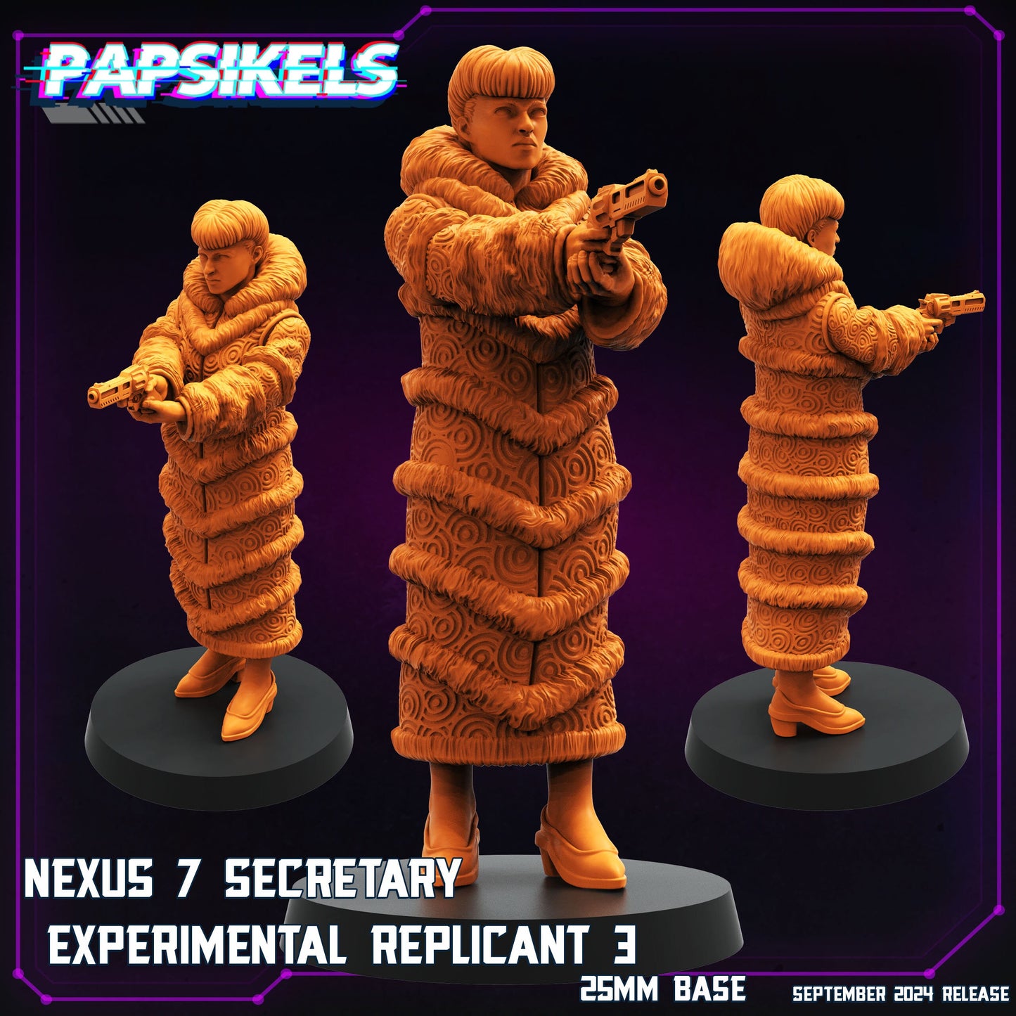 Cyberpunk, Blade Runner Nexus 7 Experimental Secretary Replicant, Papsikels, 32mm Mini