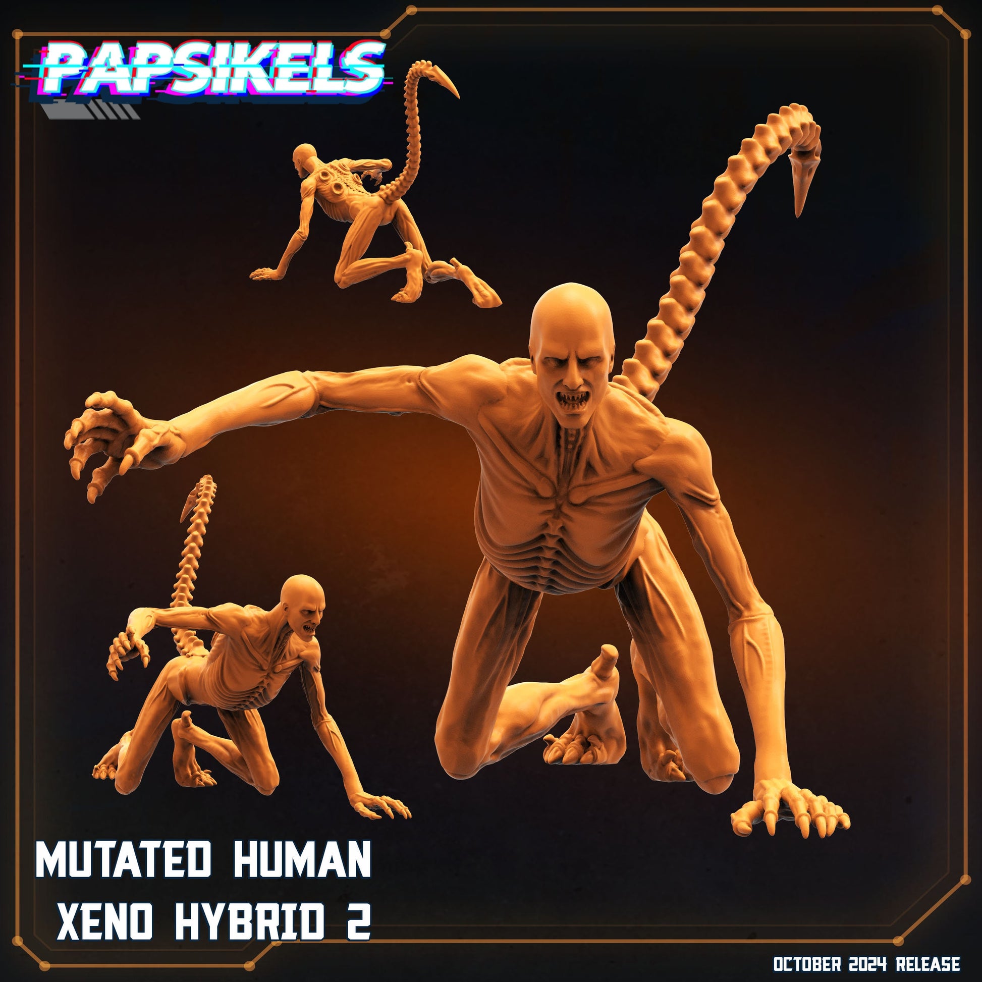 Aliens Vs Humans Scavenger Romulus,Mutated Human Xeno Hybrids, Papsikels, 32mm Mini