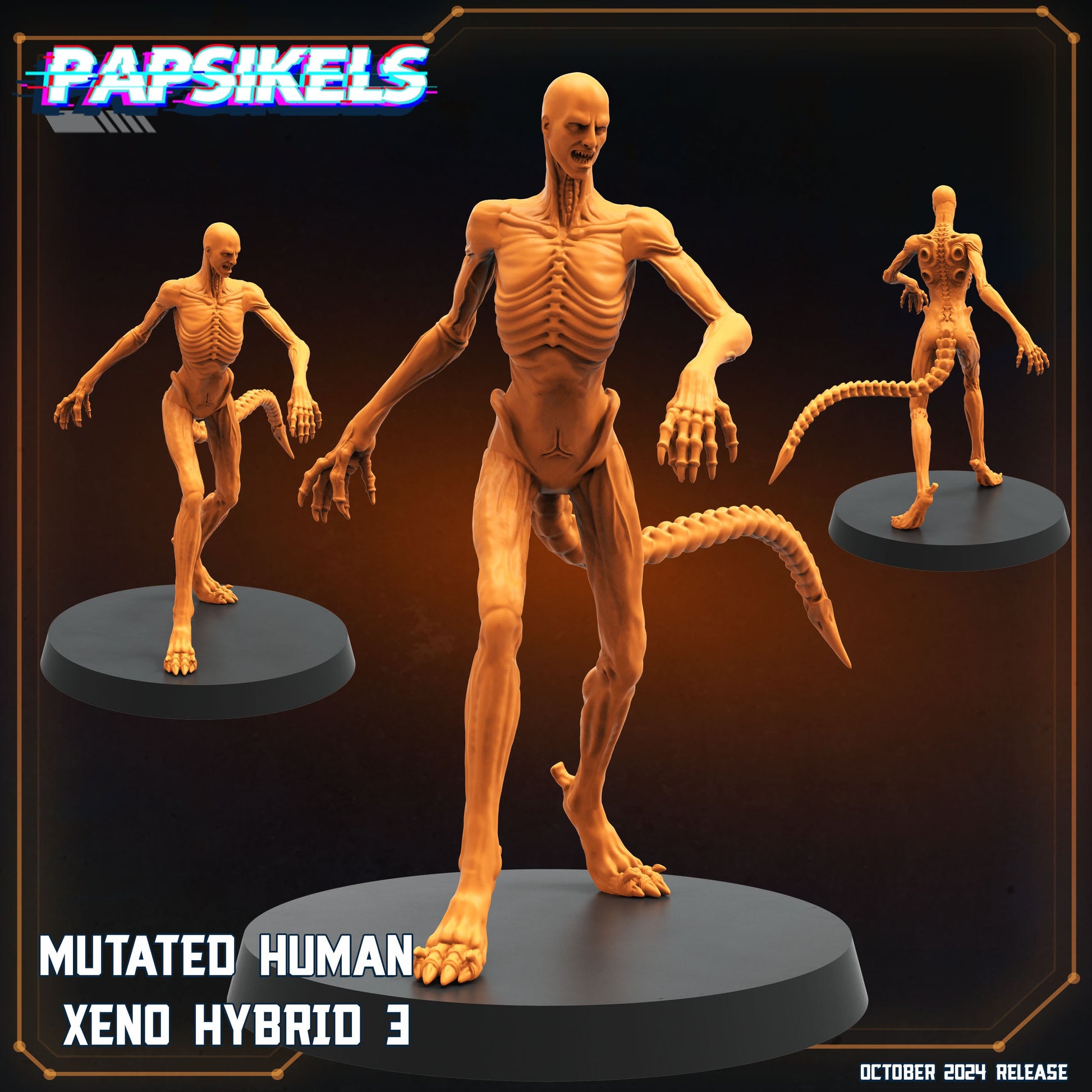 Aliens Vs Humans Scavenger Romulus,Mutated Human Xeno Hybrids, Papsikels, 32mm Mini