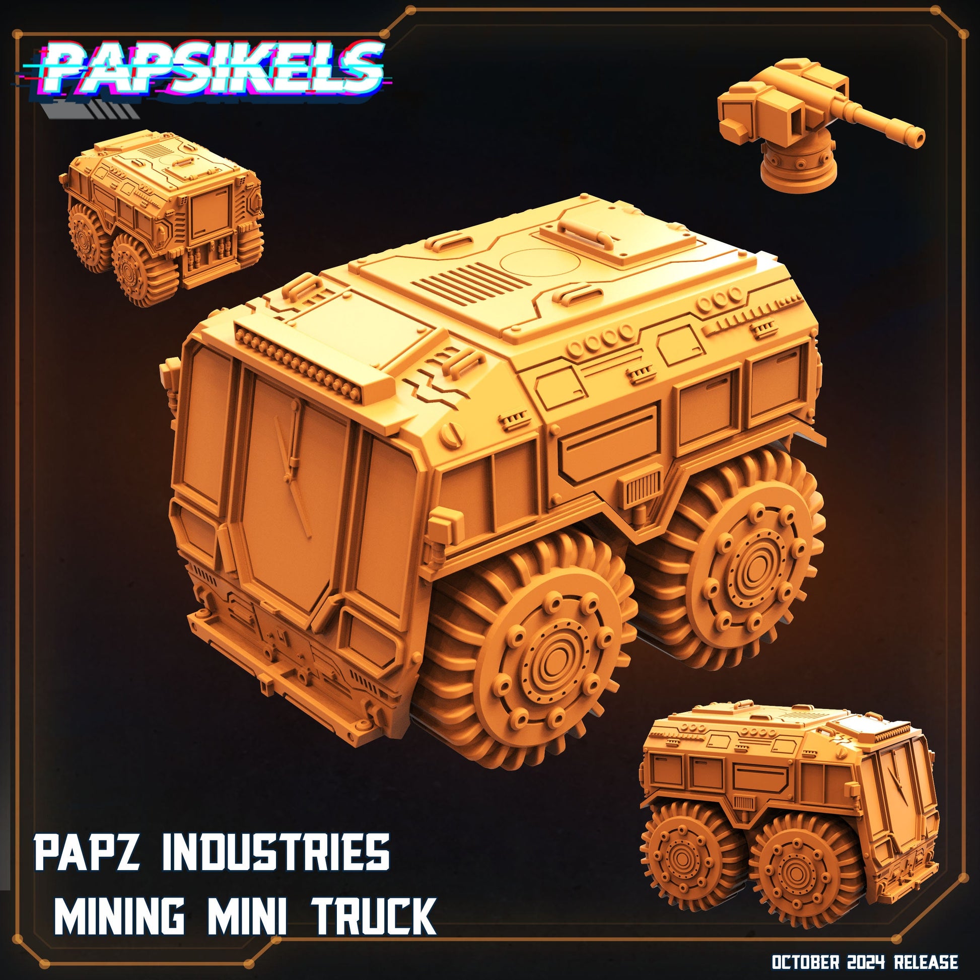 Aliens Vs Humans Scavenger Romulus, Papz Industries Mining Mini Truck, Papsikels, 32mm Mini