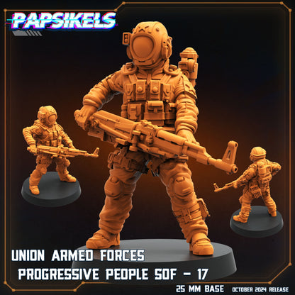 Aliens vs Humans - Union of Progressive Peoples - UPP - Union Armed Forces Progressive Peoples SOF Set 3  | Papsikels, Resin Miniature 32mm