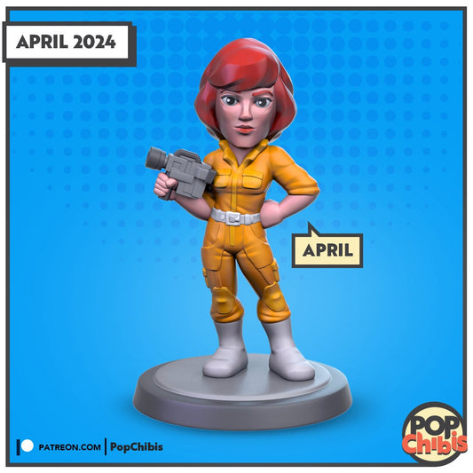TMNT - April O'Neal Chibi| KS | 75mm Scale | Pop Minis | Pop Chibis | Resin Miniatures