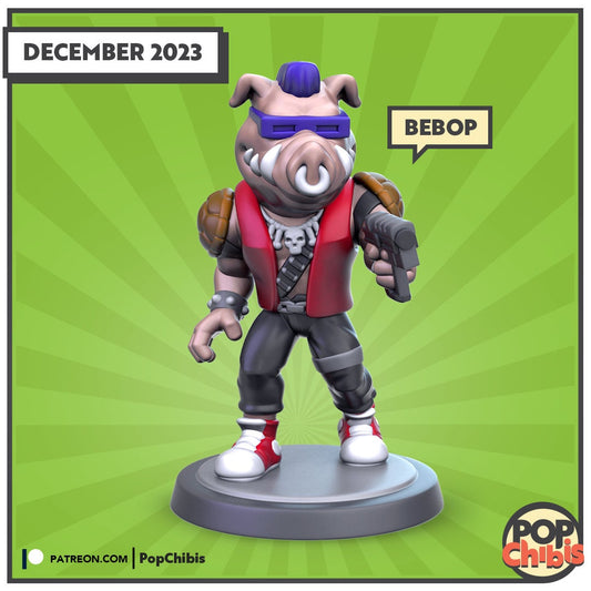 TMNT - Bebop Chibi | KS | 75mm Scale | Pop Minis | Pop Chibis | Resin Miniatures