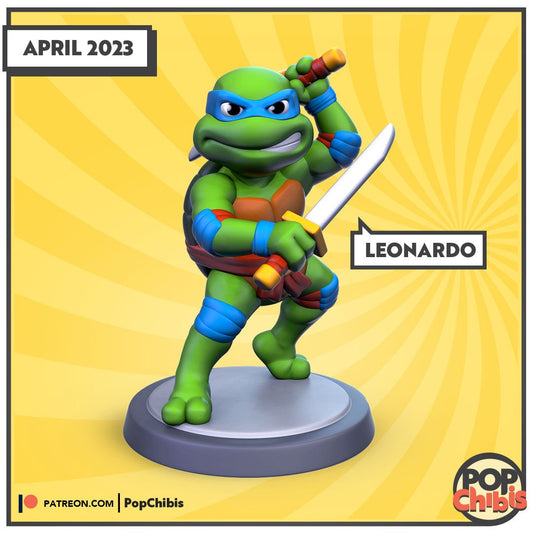 TMNT - Leonardo TMNT Chibi | KS | 75mm Scale | Pop Minis | Pop Chibis | Resin Miniatures