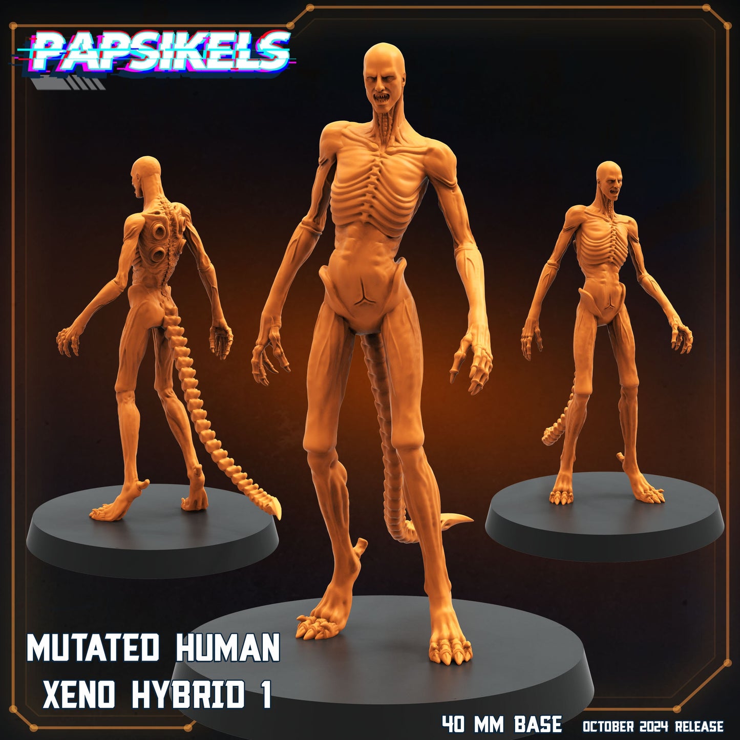 Aliens Vs Humans Scavenger Romulus,Mutated Human Xeno Hybrids, Papsikels, 32mm Mini