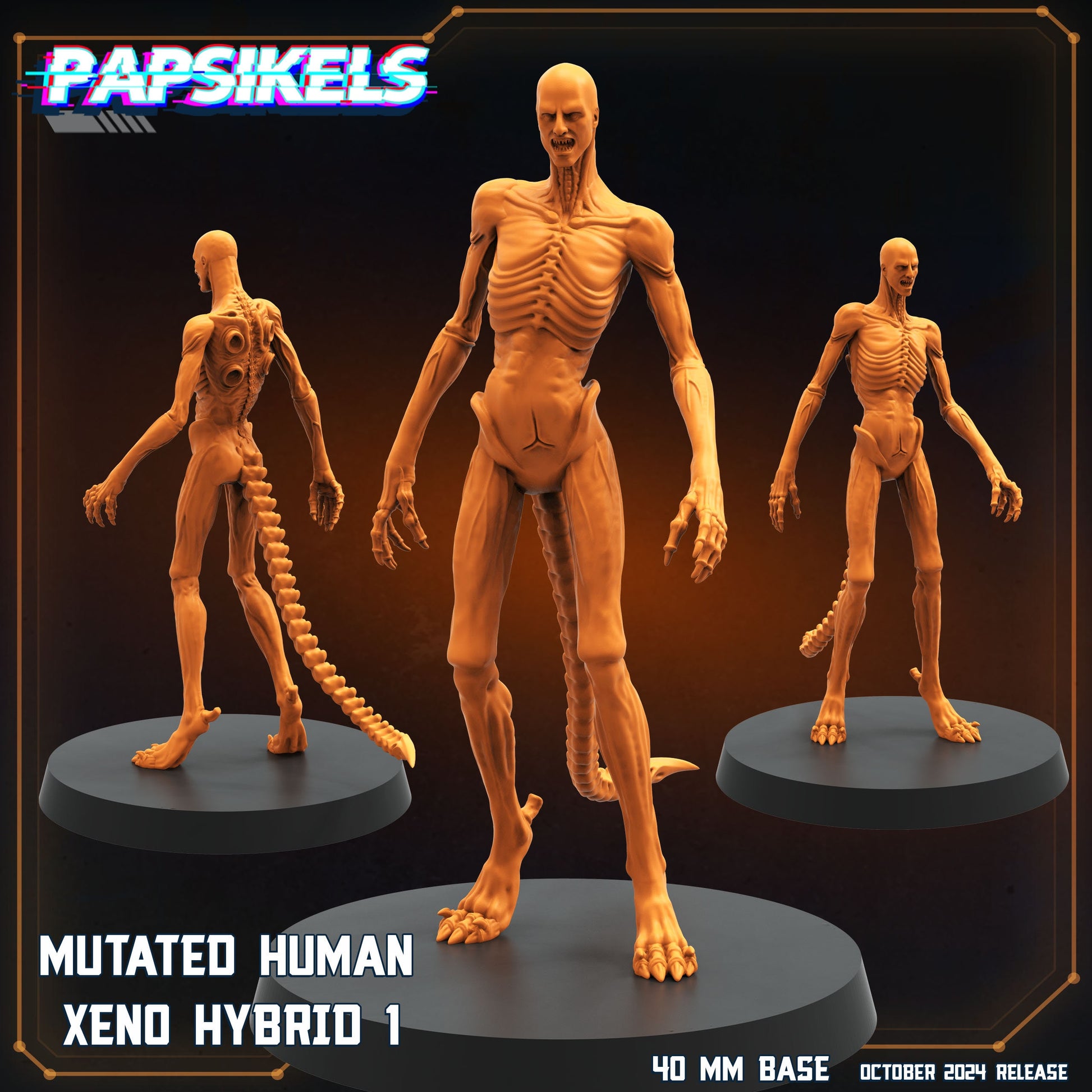 Aliens Vs Humans Scavenger Romulus,Mutated Human Xeno Hybrids, Papsikels, 32mm Mini