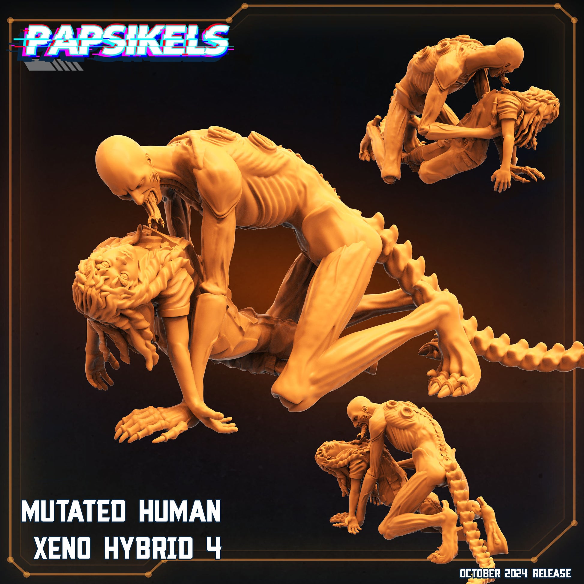 Aliens Vs Humans Scavenger Romulus,Mutated Human Xeno Hybrids, Papsikels, 32mm Mini