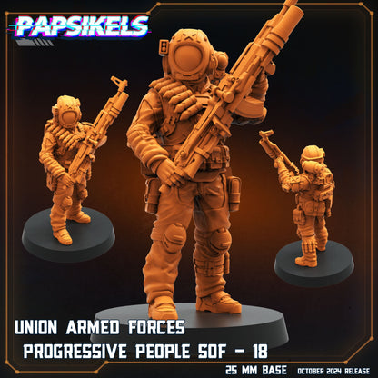 Aliens vs Humans - Union of Progressive Peoples - UPP - Union Armed Forces Progressive Peoples SOF Set 3  | Papsikels, Resin Miniature 32mm