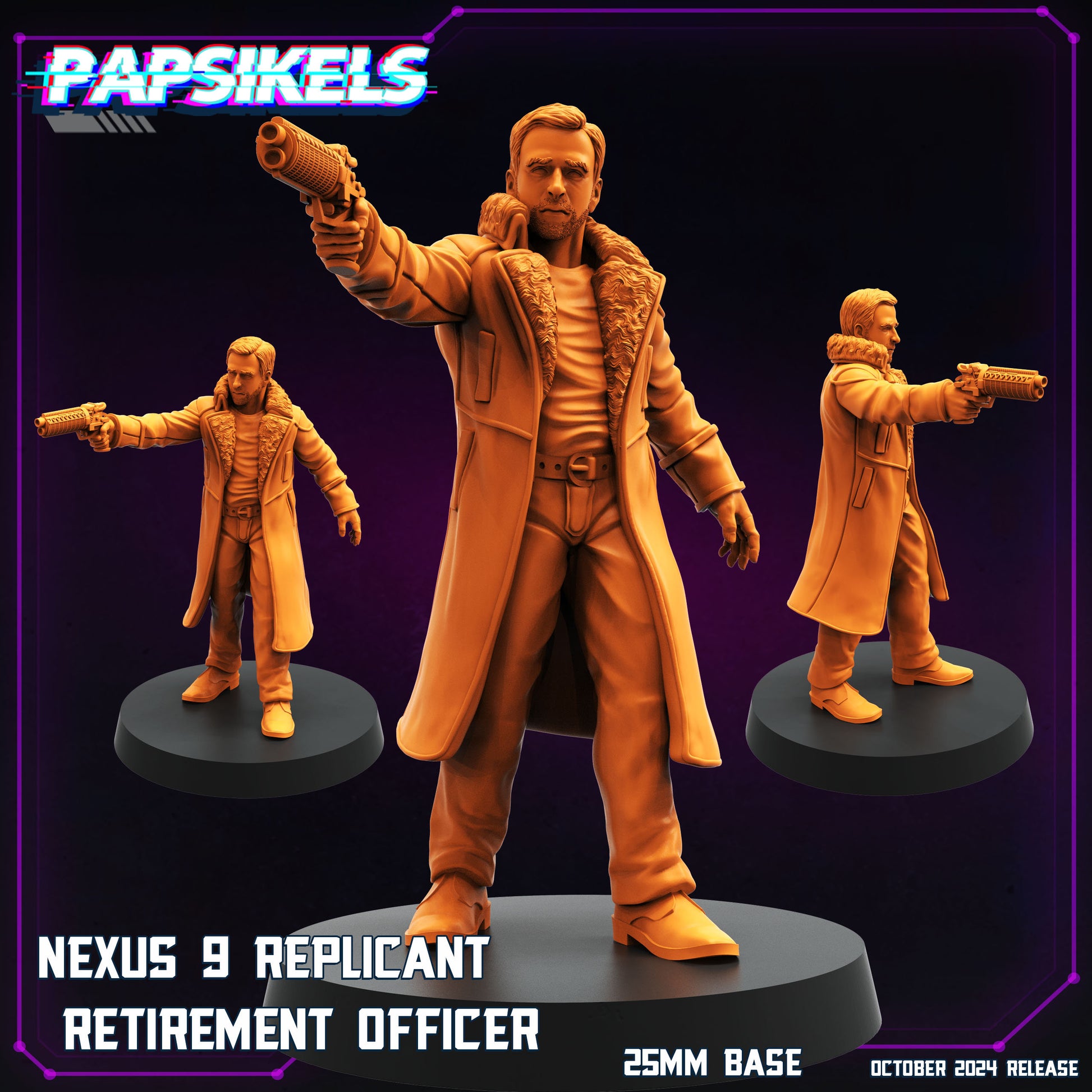 Cyberpunk, Blade Runner Nexus 9 Replicant Retire Officers , Papsikels, 32mm Mini
