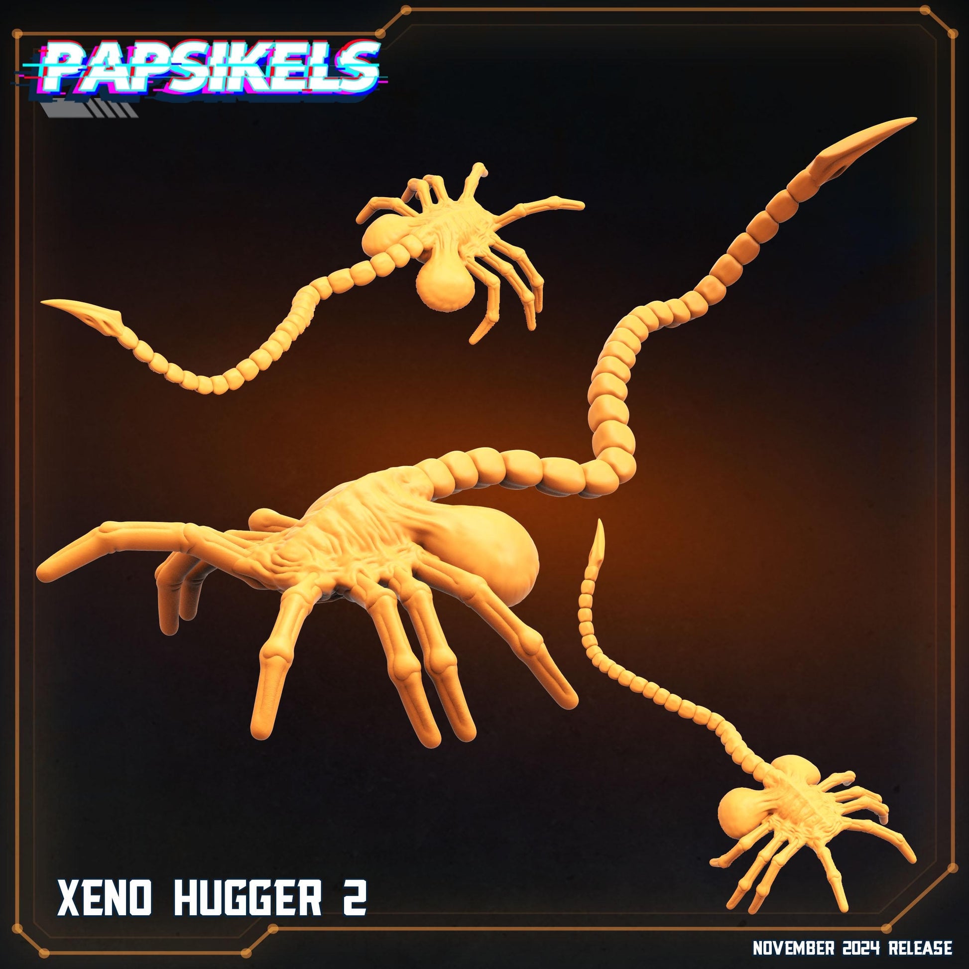 Aliens Vs Humans Execration Romulus, Xeno Huggers Set 1 - 8 model set, Papsikels, 32mm Mini