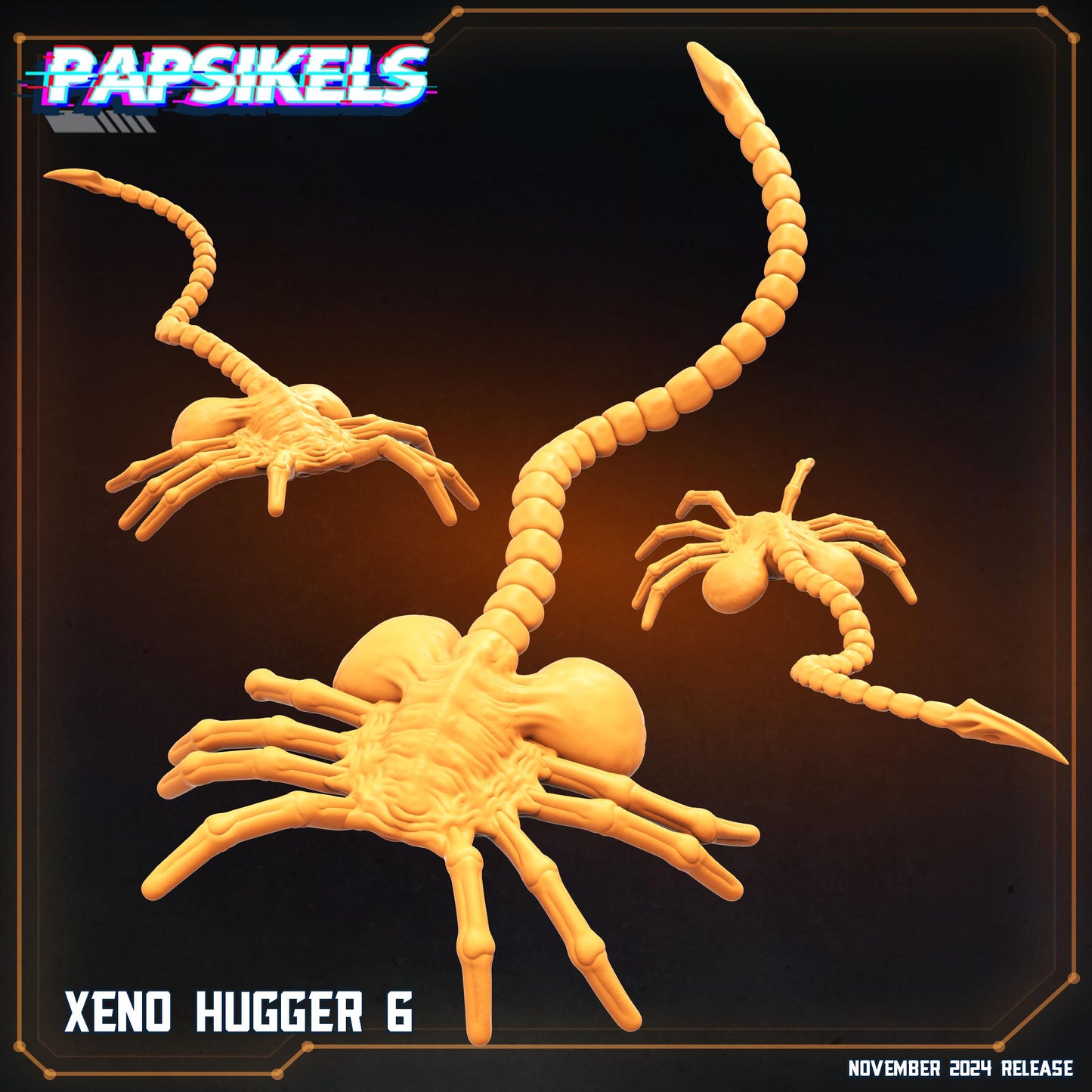 Aliens Vs Humans Execration Romulus, Xeno Huggers Set 1 - 8 model set, Papsikels, 32mm Mini