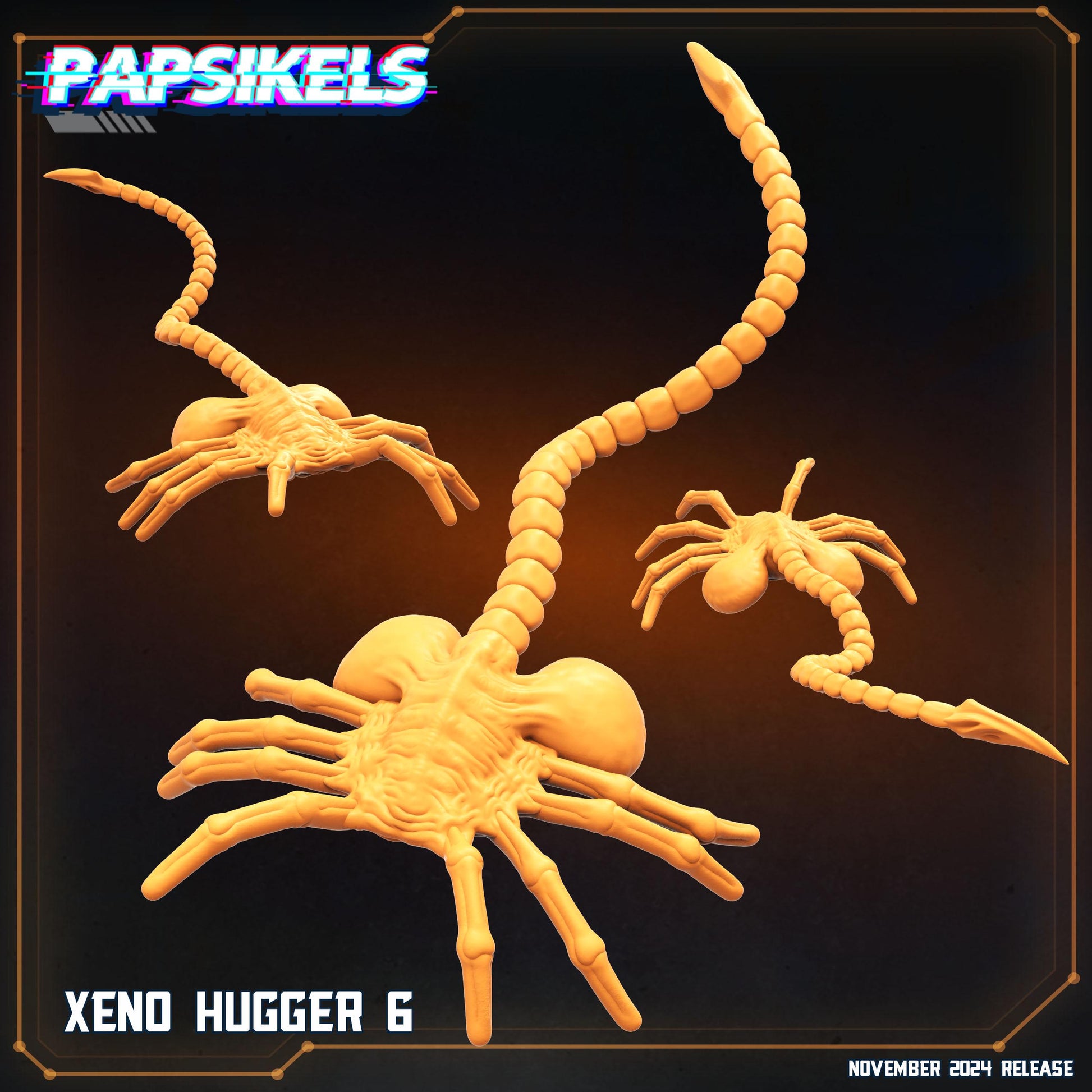 Aliens Vs Humans Execration Romulus, Xeno Huggers Set 1 - 8 model set, Papsikels, 32mm Mini