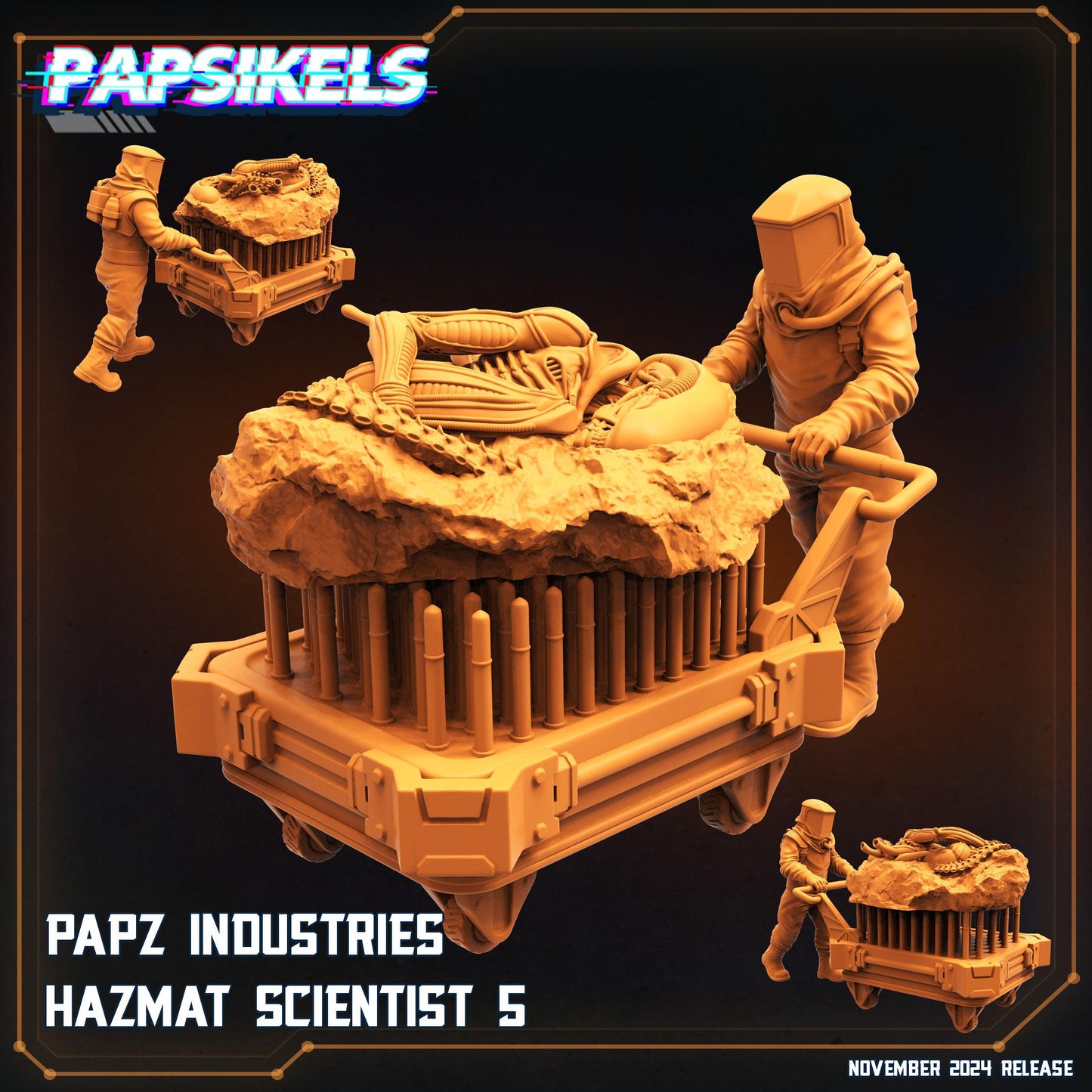 Aliens Vs Humans Execration Romulus, Papz Industries Hazmat Scientists, Papsikels, 32mm Mini