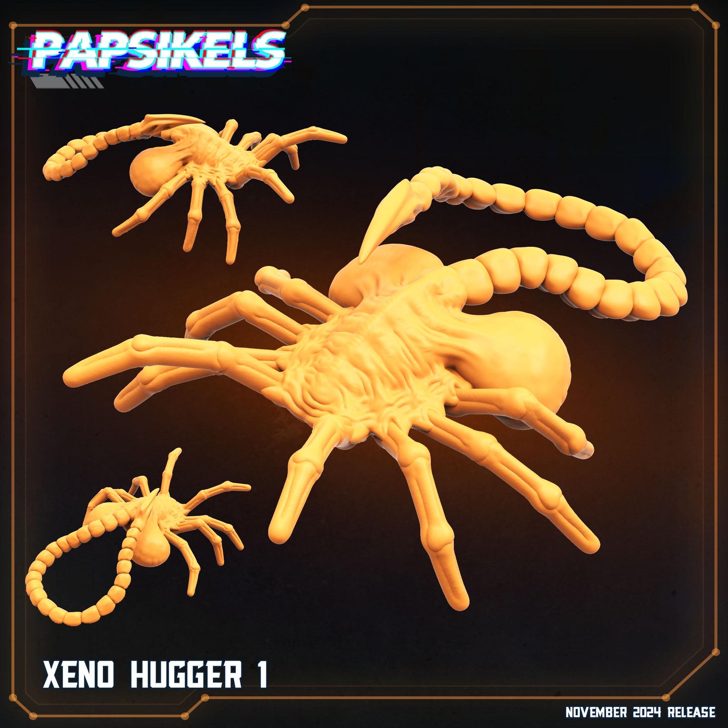 Aliens Vs Humans Execration Romulus, Xeno Huggers Set 1 - 8 model set, Papsikels, 32mm Mini