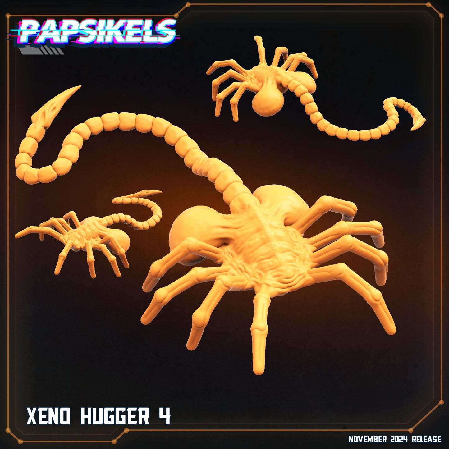 Aliens Vs Humans Execration Romulus, Xeno Huggers Set 1 - 8 model set, Papsikels, 32mm Mini