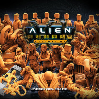Aliens Vs Humans Execration Romulus, Xeno Hugger Storage Cases - 8 model set, Papsikels, 32mm Mini