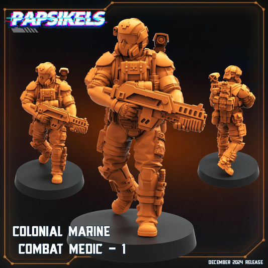 Aliens Vs Humans - Space Dead - Colonial Marines Combat Medic Killteam, Papsikels, 32mm Mini