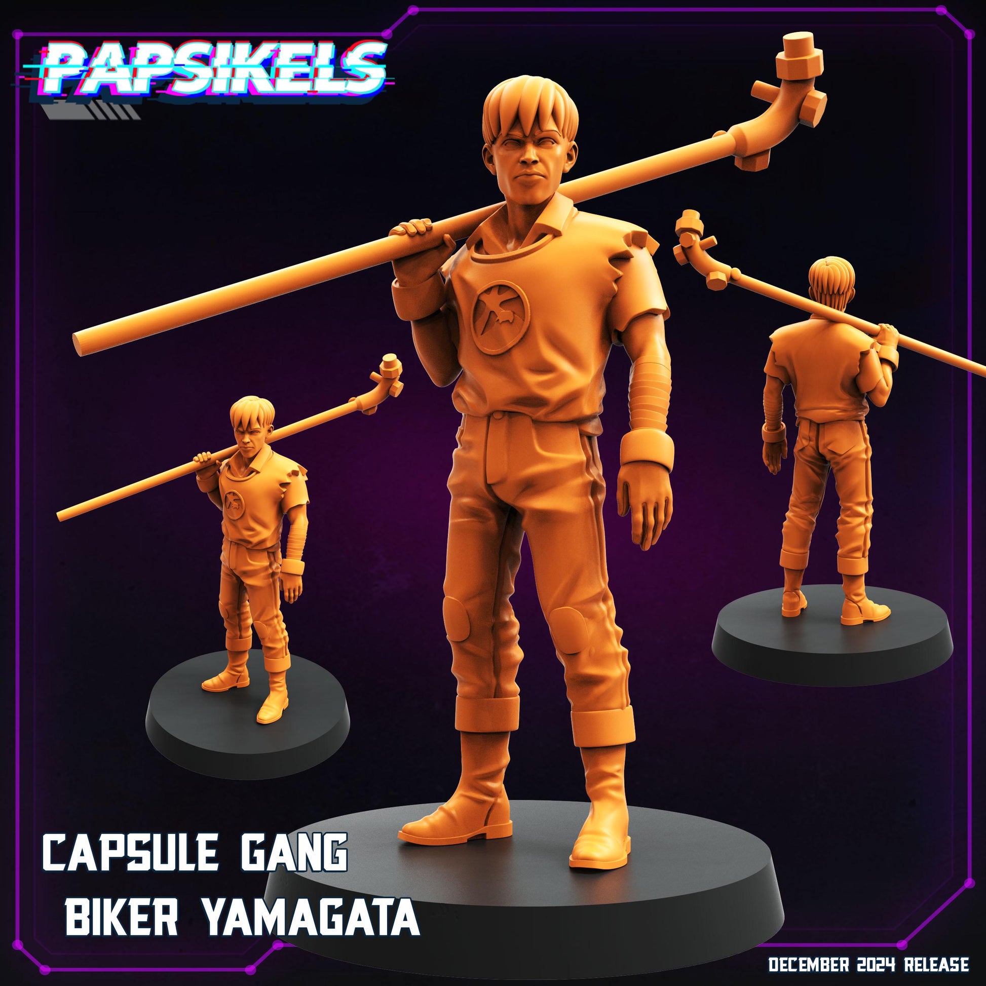 Cyberpunk, Capsule Gang Bikers, Papsikels, 32mm Mini