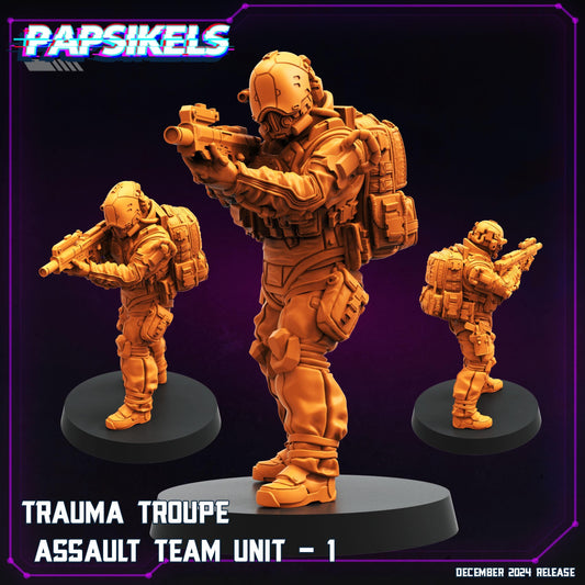 Cyberpunk, Trauma Troupe Assault Team Units, Papsikels, 32mm Mini