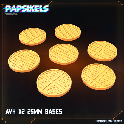 Aliens Vs Humans - Space Dead - X2 25mm Bases, Papsikels, 25mm