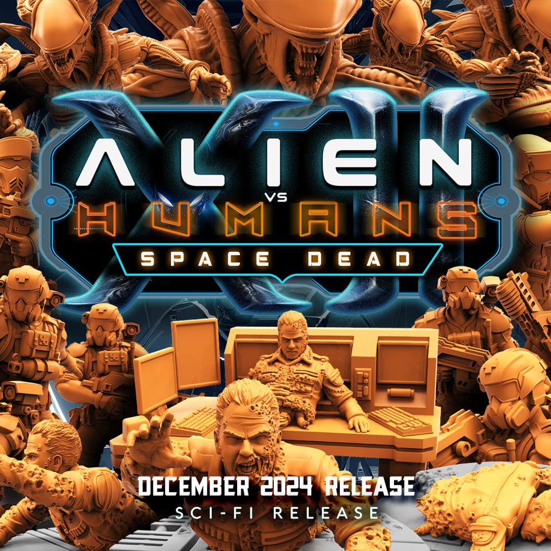 Aliens Vs Humans - Space Dead - Xeno Centaur, Papsikels, 32mm Mini
