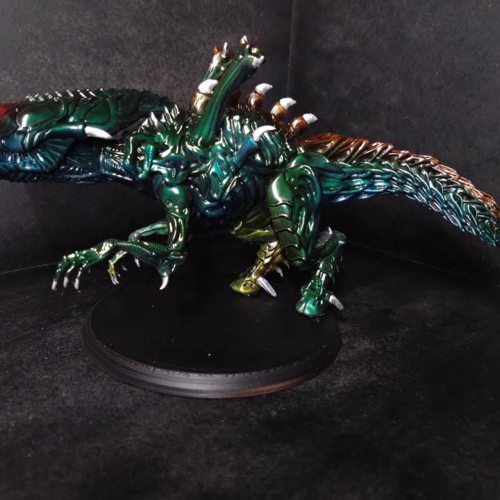 Aliens Vs Humans -  Xenomorph Xeno Parasaurolophus Miniature: Epic Alien Encounter for RPG and TTRPG Games