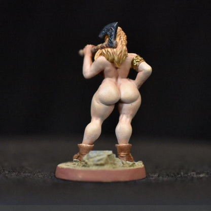 Alfhild Northwoman Pinup Miniature - 32mm Skutagaard Saga Figure for D&D, Pathfinder, and TTRPG Games