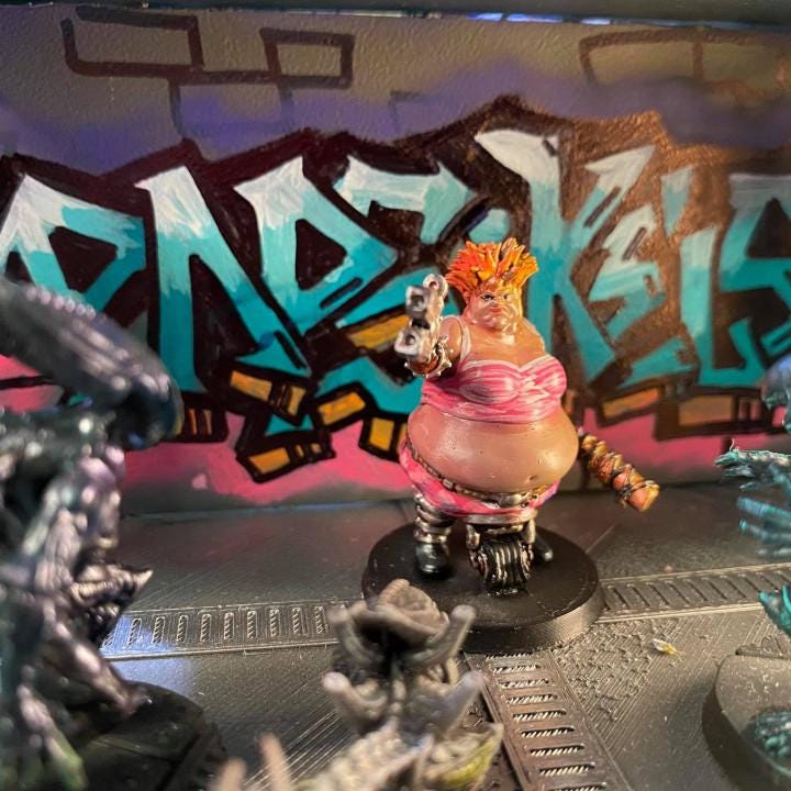 Cyberpunk Batchoy Gang Member Rika Paralejo 32mm Miniature for RPG & TTRPG Games