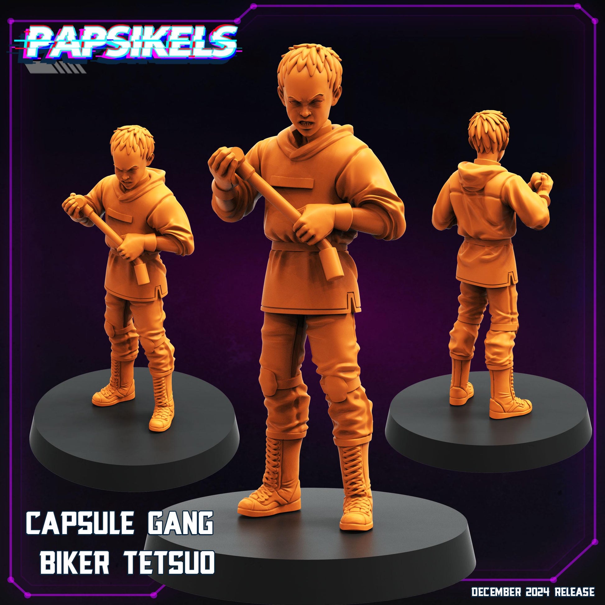 Cyberpunk, Capsule Gang Bikers, Papsikels, 32mm Mini