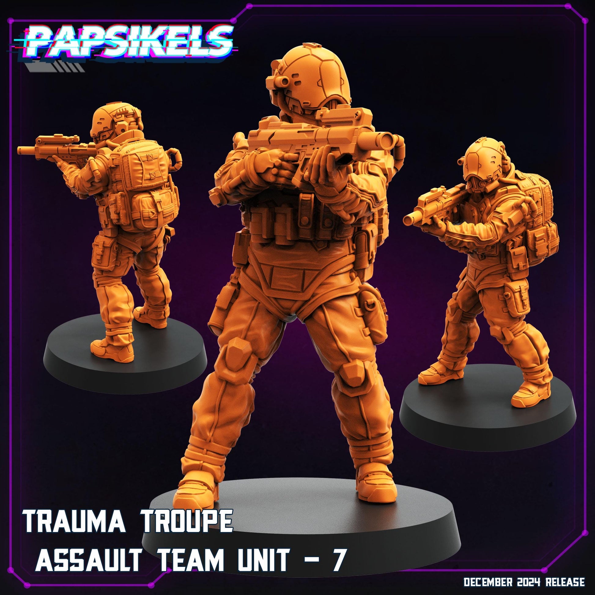 Cyberpunk, Trauma Troupe Assault Team Units, Papsikels, 32mm Mini