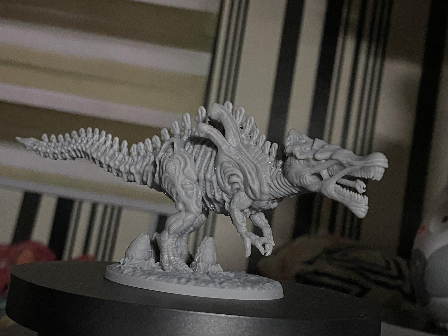 Xeno Spinosaurus, One Page Rule Army - Xenosaur Tyranno Beastmaster Riders, Papsikels, Resin - Tabletop miniature - 32mm