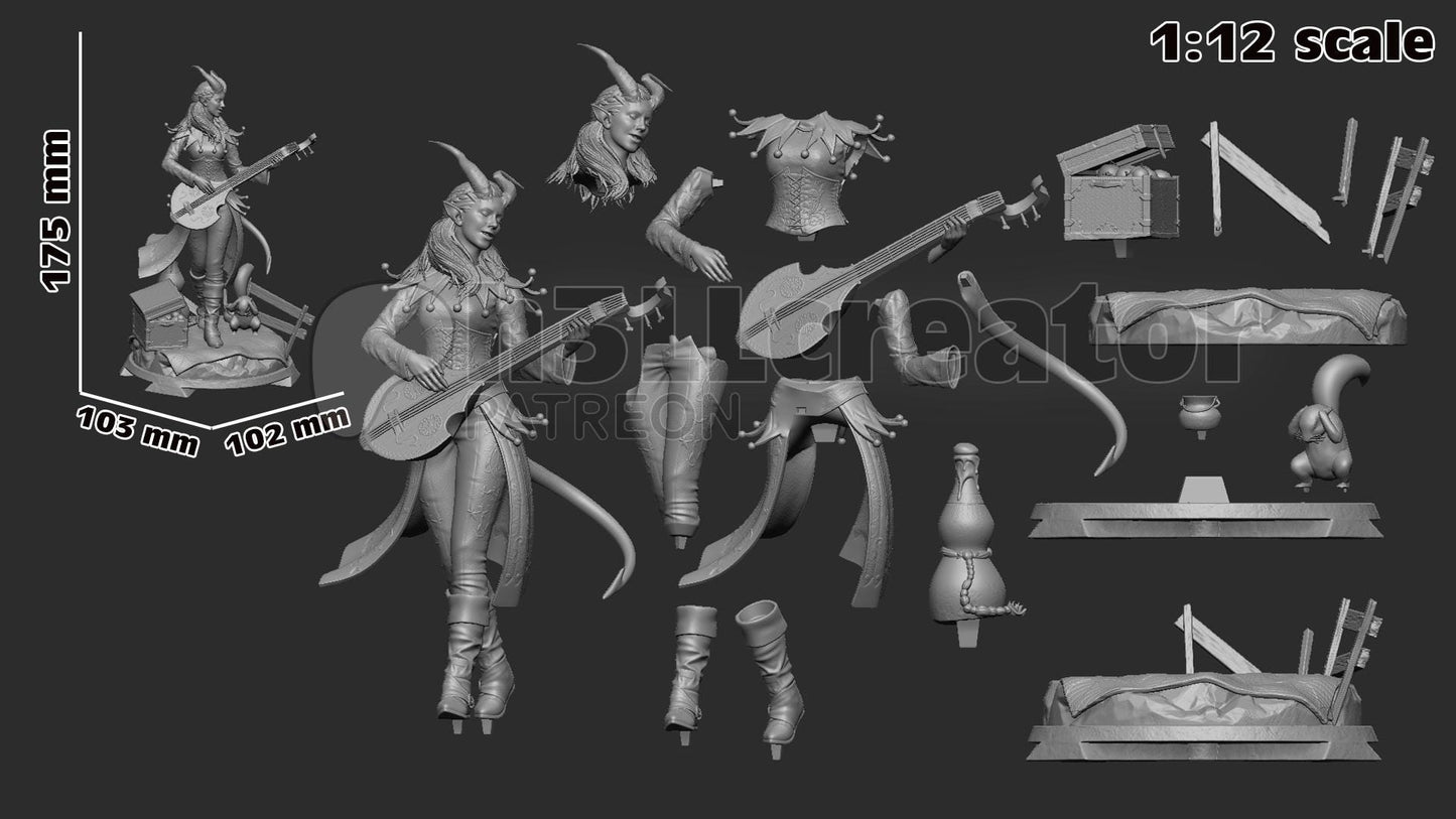 Alfira from Baldur's Gate 3 (fan art) | Full Model or Bust | Miniature scale 1:12 | h3LL Creator | DIY Model Kit