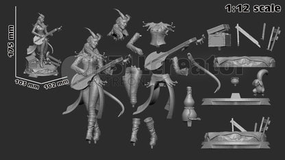 Alfira from Baldur's Gate 3 (fan art) | Full Model or Bust | Miniature scale 1:12 | h3LL Creator | DIY Model Kit