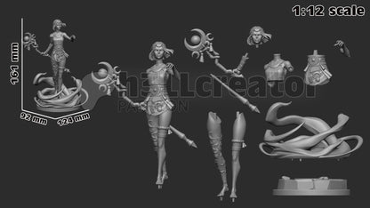 Melinoe from Hades 2 (fan art) | Full Model | Miniature scale 1:12 | h3LL Creator | DIY Model Kit