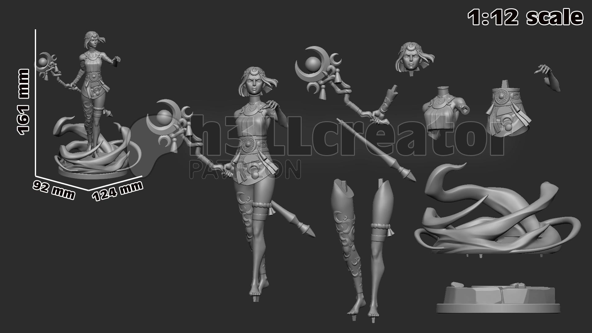 Melinoe from Hades 2 (fan art) | Full Model | Miniature scale 1:12 | h3LL Creator | DIY Model Kit