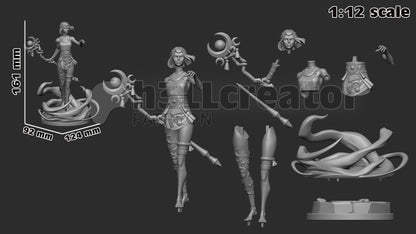 Melinoe from Hades 2 (fan art) | Full Model | Miniature scale 1:12 | h3LL Creator | DIY Model Kit