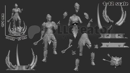 Minthara from Baldur's Gate 3 (fan art) | Full Model or Bust | Miniature scale 1:12 | h3LL Creator | DIY Model Kit